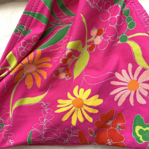 KATE SPADE Large floral Tie Bikini Top pink C cup New - Picture 6 of 6